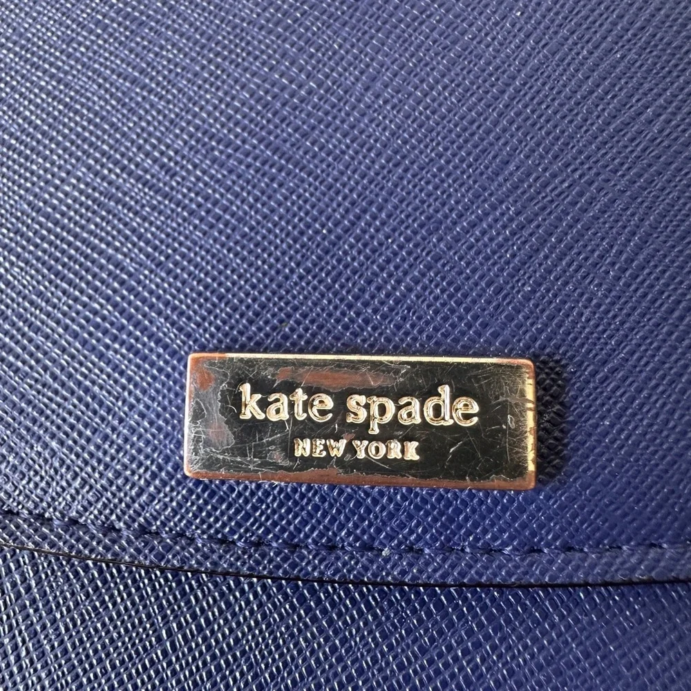 KATE SPADE Laurel Way Winni Crossbody Bag Navy Blue leather Purse Wallet Clutch